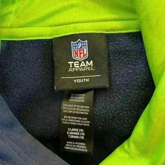 NFL Team Apparel Seattle Seahawks Youth XL (18) Hoodie Football Team - Picture 5 of 9